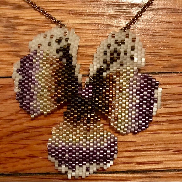 Beaded Pansy Necklace - Picture 2 of 2
